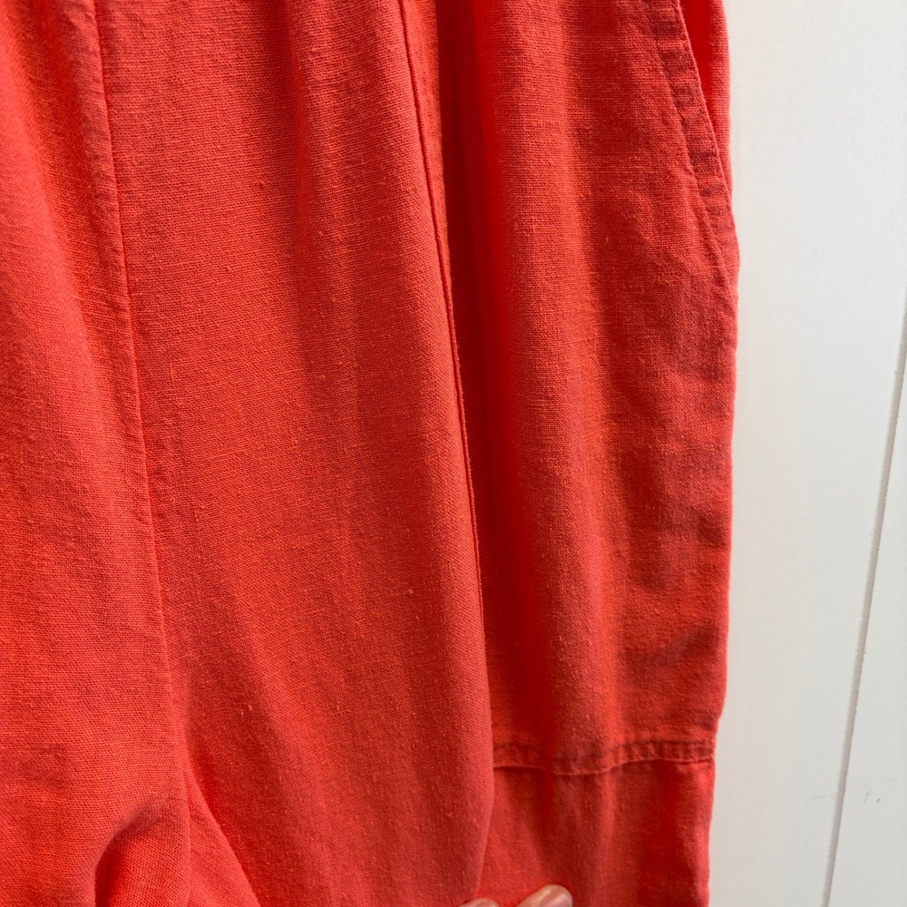 Universal Thread Boho Linen Blend Smocked Wide Leg Jumpsuit Womens Size M Summer - Picture 11 of 12
